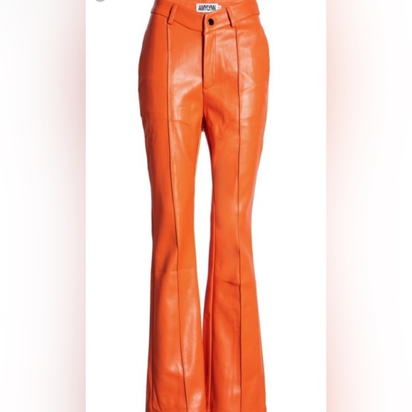 Amylynn Pants - New orange faux leather in size M ..true size Medium